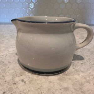 Pfaltzgraff Ceramic Pitcher White/Light Blue with Blue Trim